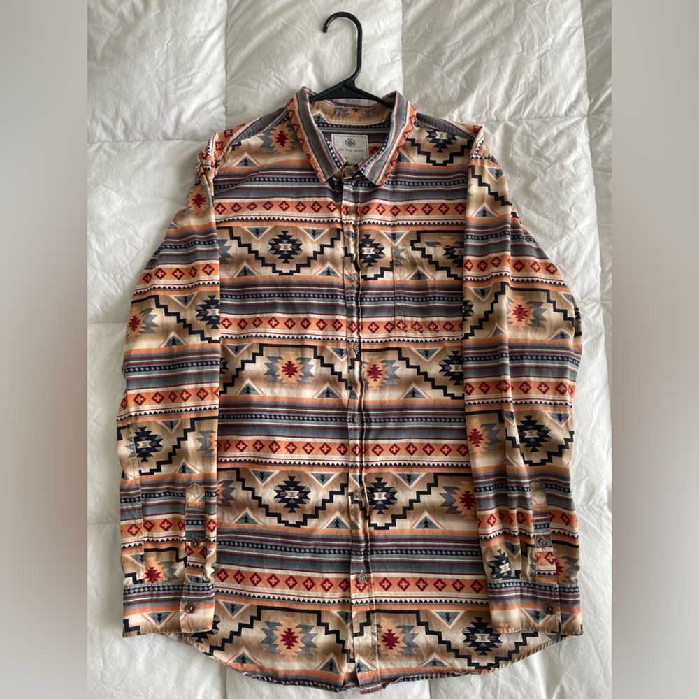 On the byas long sleeve casual button down